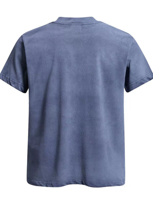 Men's Round Neck Short Sleeve T-shirt in Dark Gray