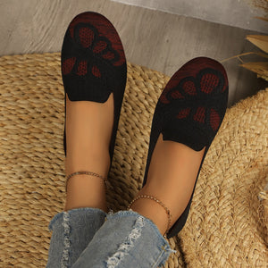 slip-on shoes in Black with abstract-print and breathable