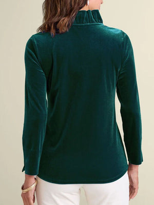 Dark Green blouse with stretch and long sleeve