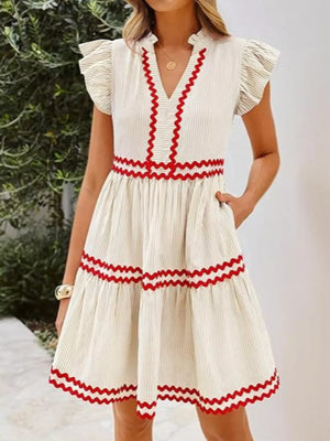 100% polyester Care instructions: Machine wash cold mini dress in White with A-line silhouette
