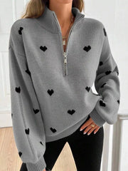 100% polyester Care instructions: Machine wash cold pullover sweater in Gray with relaxed silhouette
