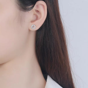 Platinum-Plated,925 sterling silver,Zircon Care instructions: Avoid wearing duri earrings in Silver with fitted silhouette