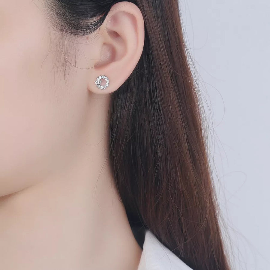 Platinum-Plated,925 sterling silver,Zircon Care instructions: Avoid wearing duri earrings in Silver with fitted silhouette