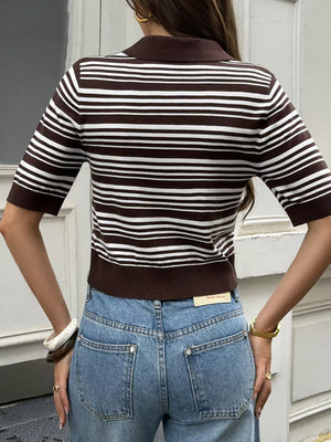preppy polo shirt in White with collared