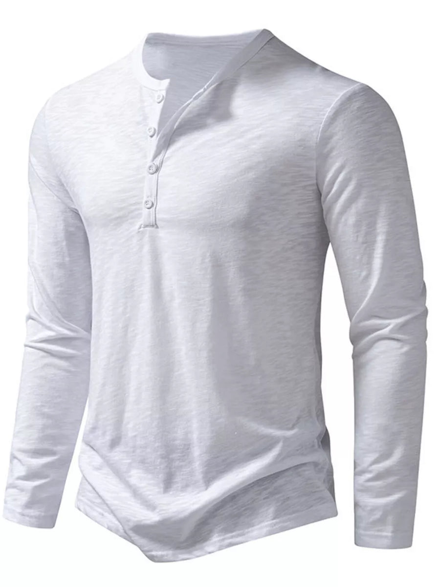 Men's Long Sleeve Henley T-shirt, view 16