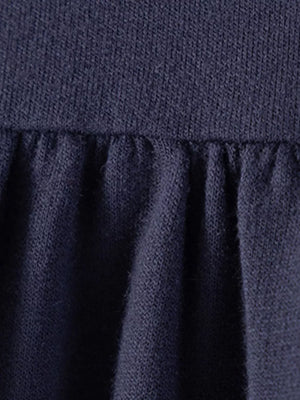 A-line dress in Dark Navy with strawberry and embroidered