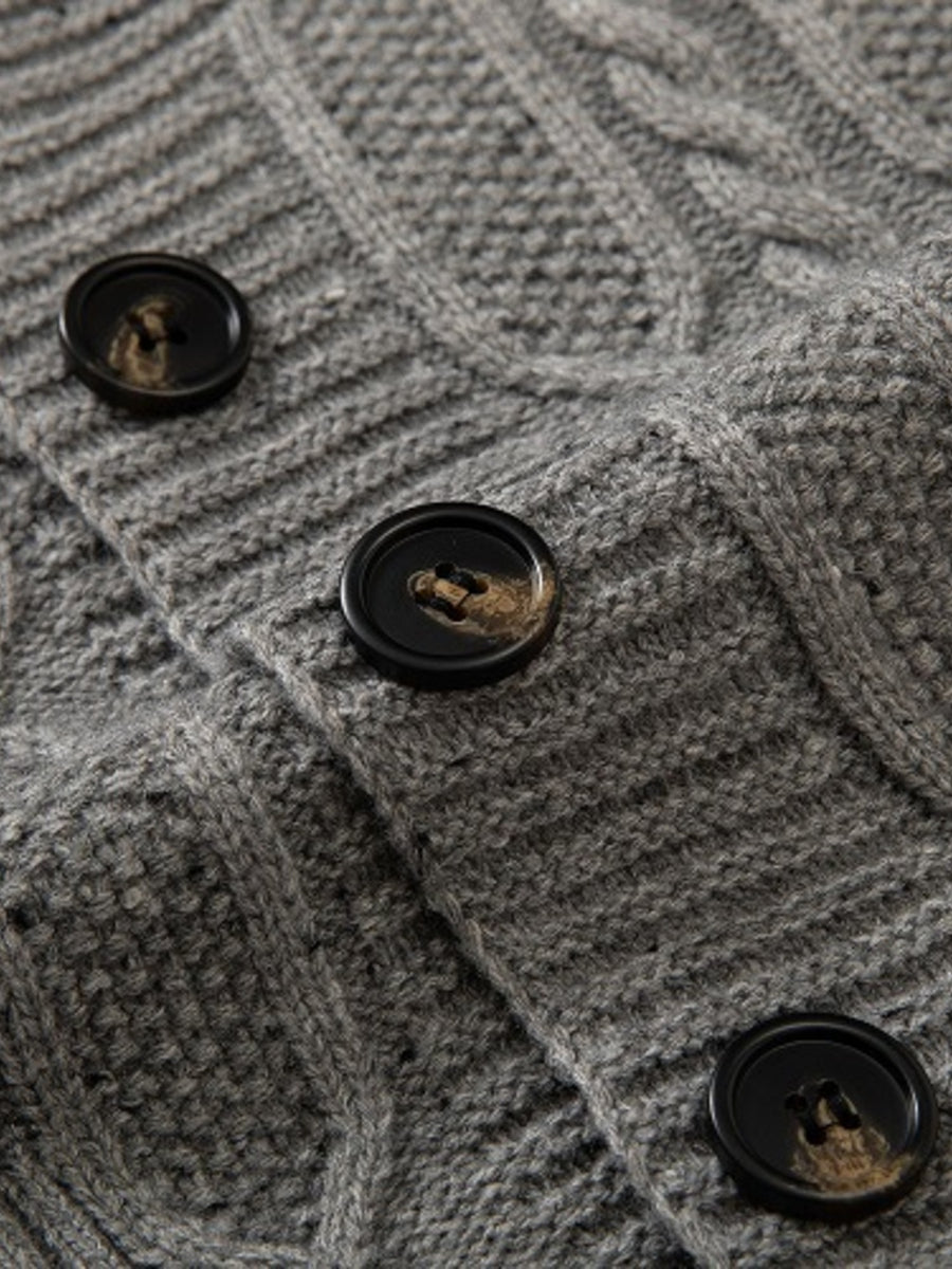 classic cardigan in Black with shawl collar