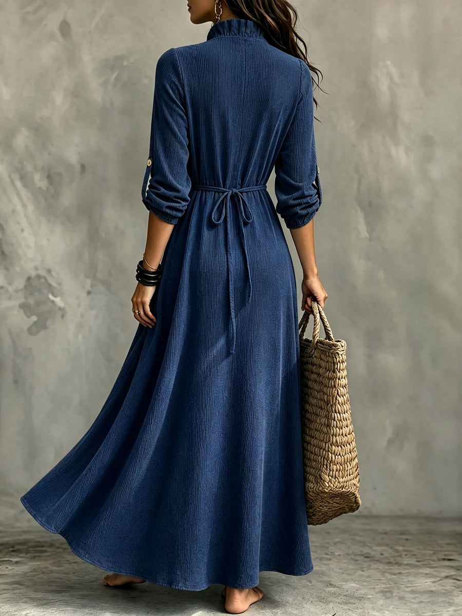 maxi dress featuring ribbed in olive green with 100% polyester Care instructions: Machine wash cold texture