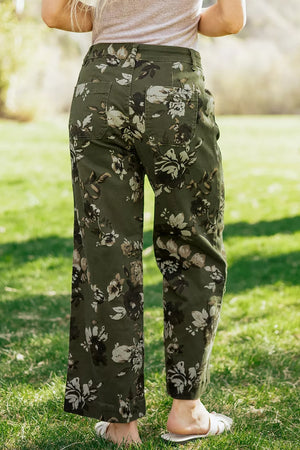 Vintage Floral Print High Waist Wide Leg Jeans in this colorway