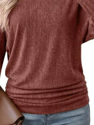 t-shirt in Light Gray with crew neck and long sleeve