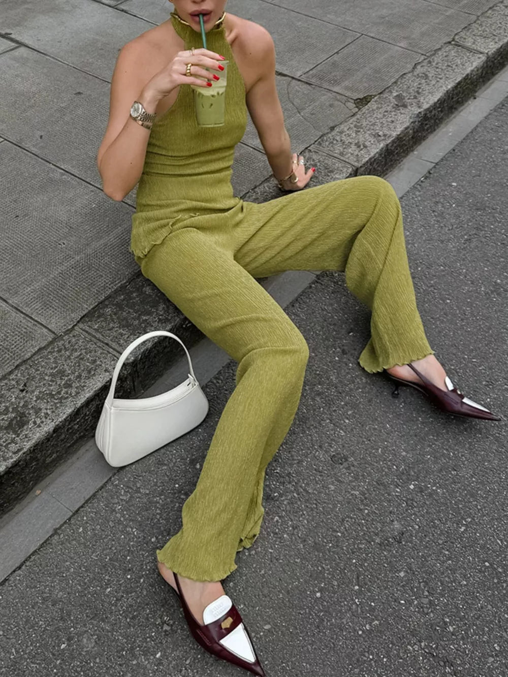 Green with Two-Piece Sets 9