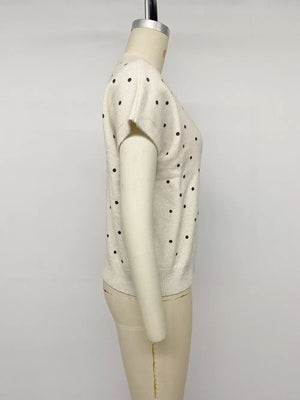Apricot regular pullover sweater with crew neck