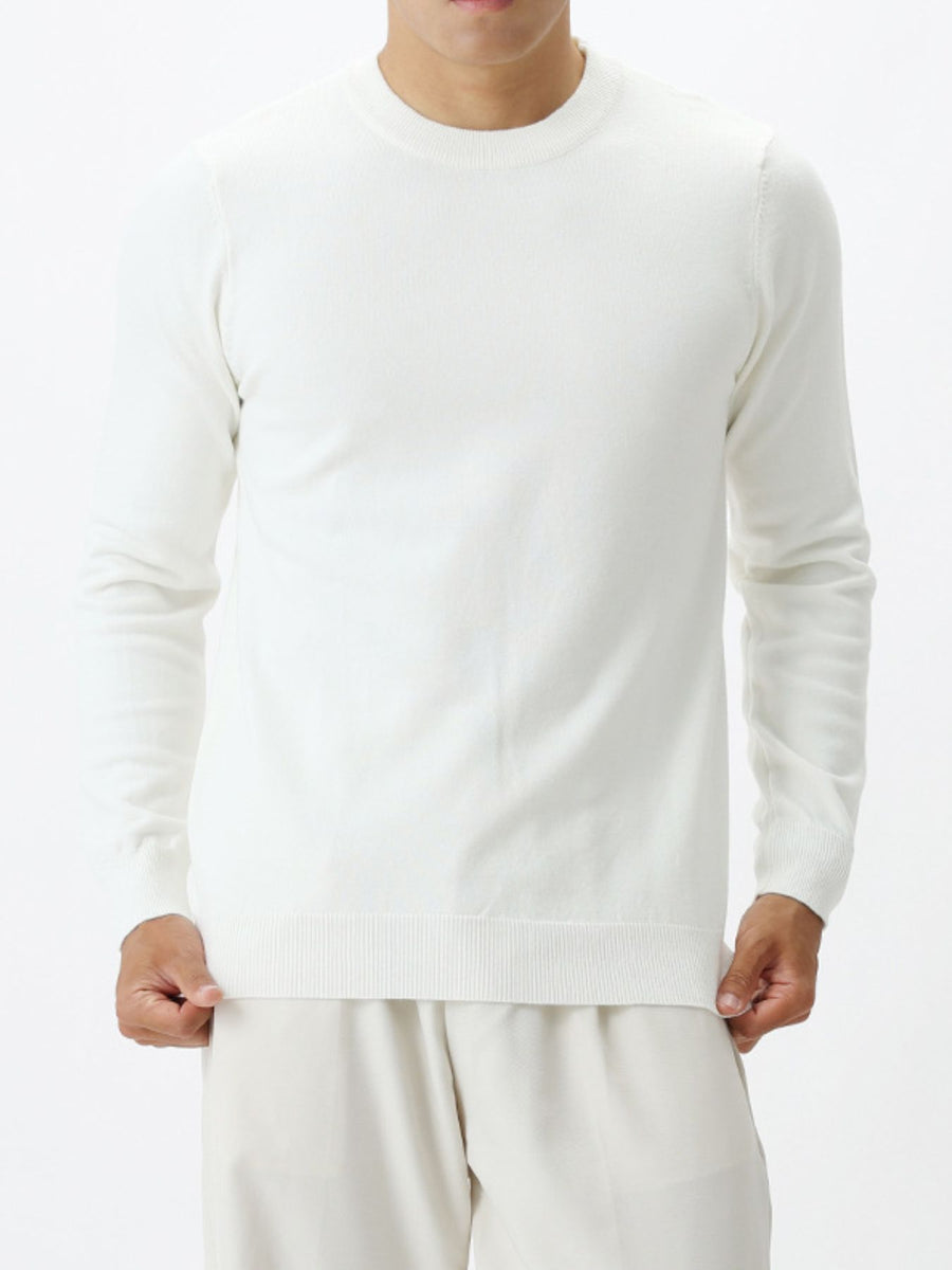 rust regular crewneck sweater with crew neck
