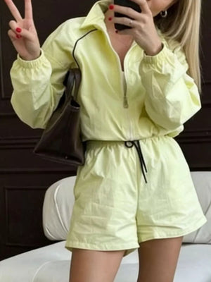 Zip-up Long-sleeve Jacket in Yellow, view 14