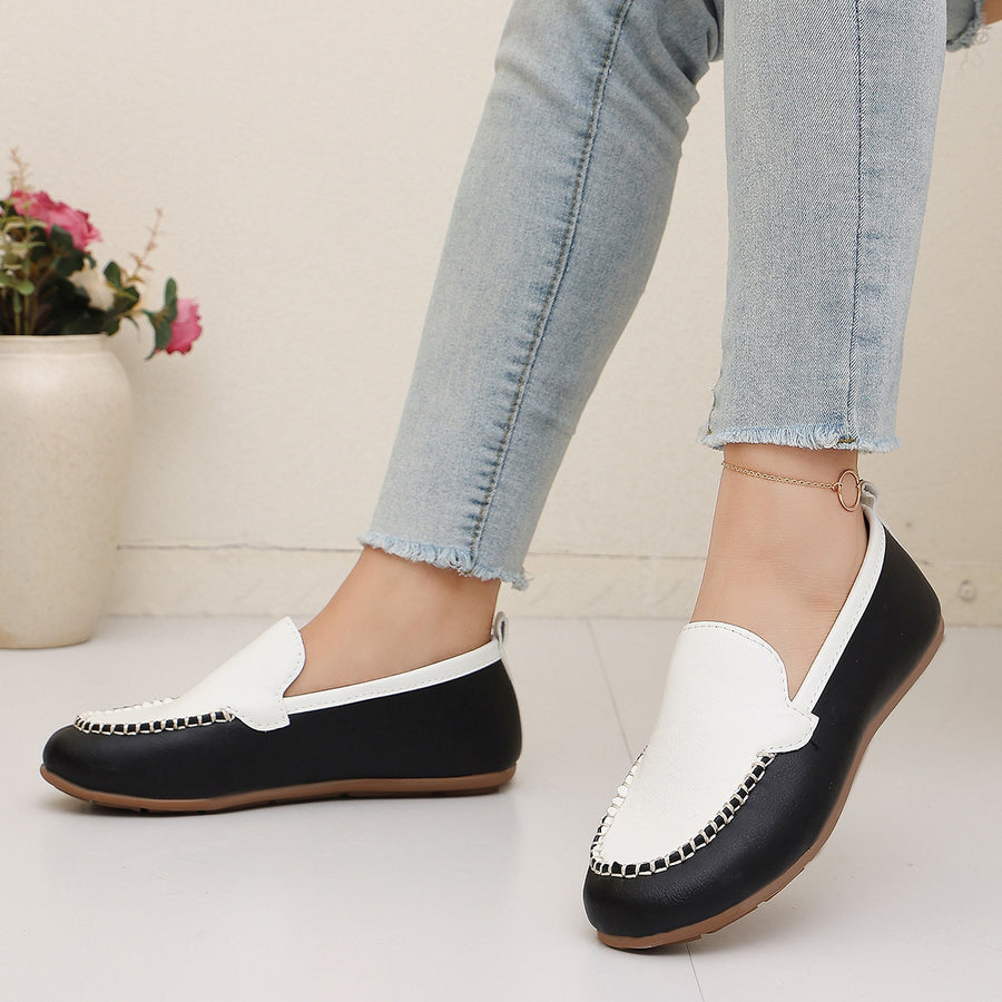 PU Leather,Rubber Imported Size &amp slip-ons in 黑红 with flat silhouette
