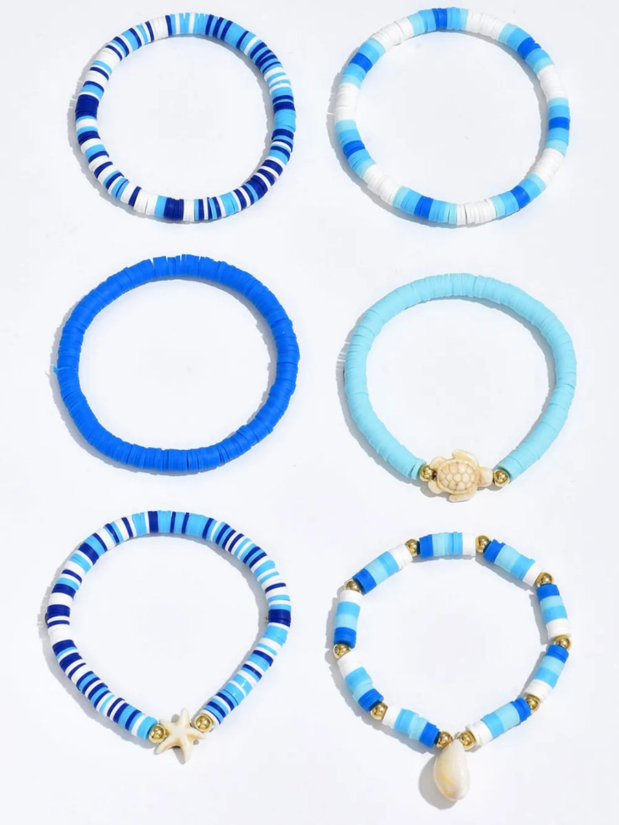 bracelet in royal blue with striped and 6-piece set