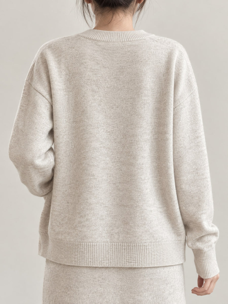 classic cardigan in Gray with v-neck