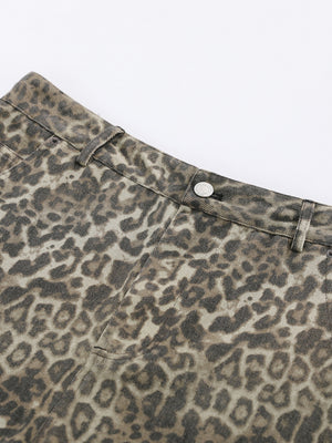 capris featuring leopard-print in Leopard Color with 95%cotton,5%spandex Care instructions: Machine wash cold texture