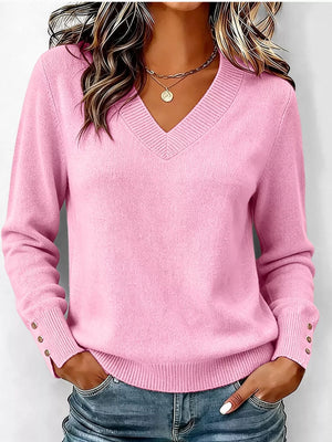 100% polyester Care instructions: Machine wash cold v-neck sweater in White with regular silhouette