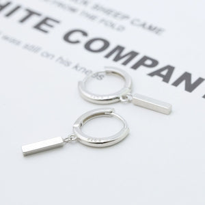Silver earrings with short and hinge closure
