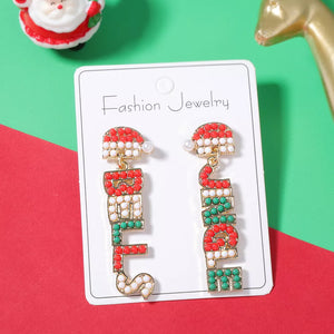 green earrings with drop and hook