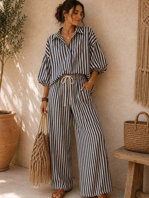 Black two-piece set with hip-length, full-length and pullover, drawstring