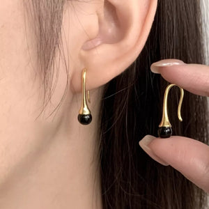 Platinum-Plated,18K Gold-Plated,925 sterling silver Care instructions: Avoid wea earrings in black with teardrop silhouette