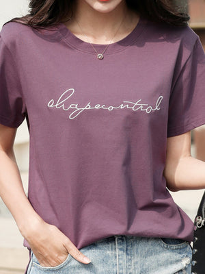 classic t-shirt in Brick Red with round neck