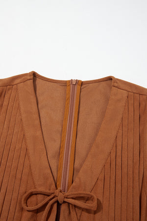 romper in Caramel with tied and mini