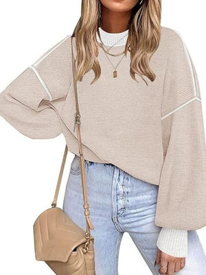 100% polyester Care instructions: Machine wash cold pullover sweater in Coffee with oversized silhouette