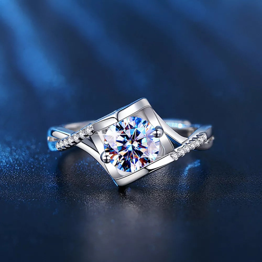 ring in silver featuring adjustable and wrap fit