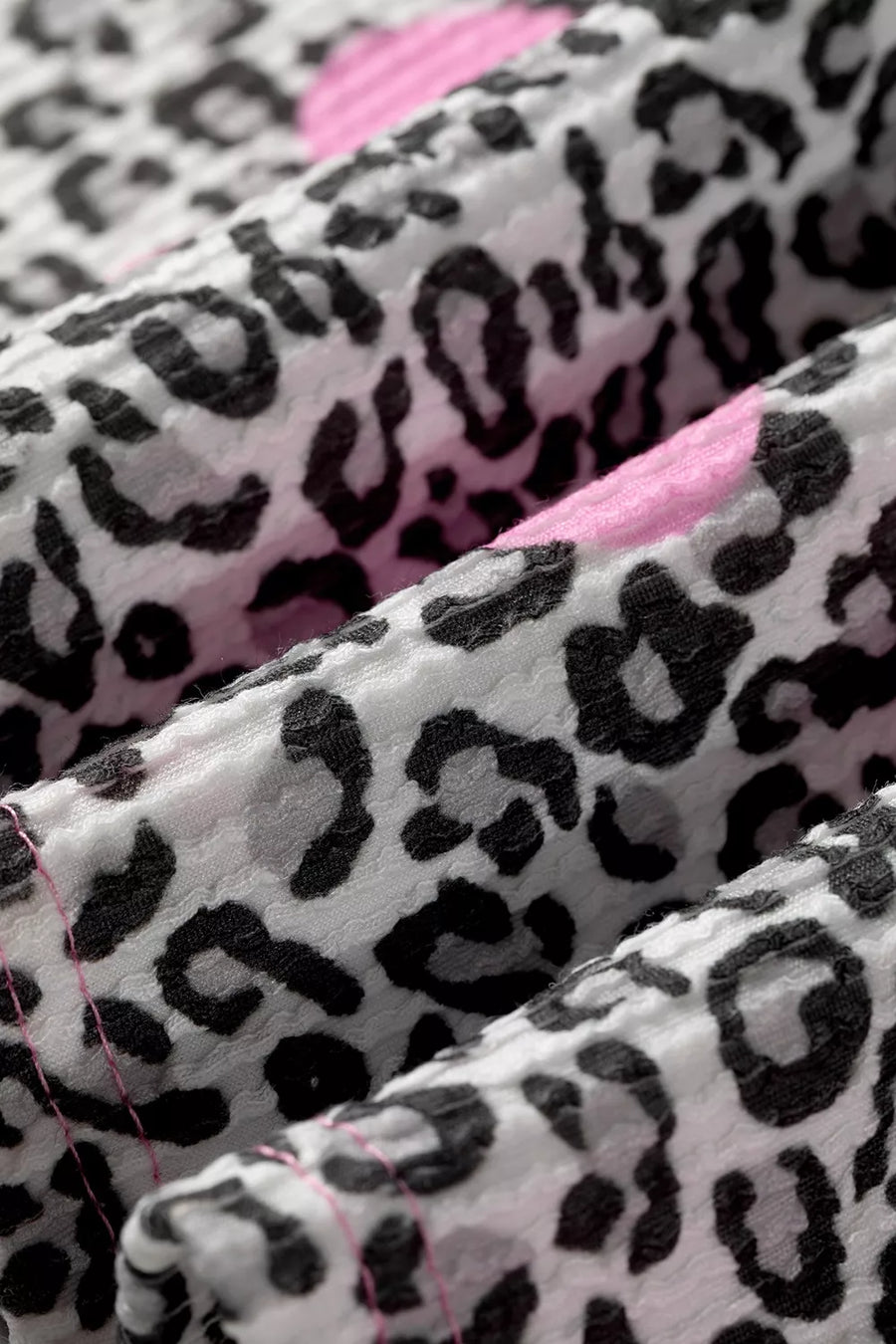 Leopard Heart Print Colorblock Pullover Blouse option 7