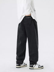 Black with Men S Vintage Wash Relaxed Fit Jeans in Black