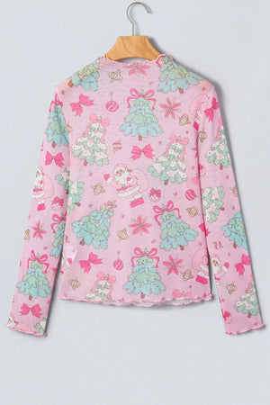 Dusty Pink long sleeve top with hip-length and pullover