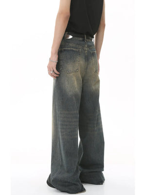 Gray with Men S Full Size Vintage Wash Wide Leg