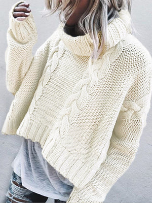 100% polyester Care instructions: Machine wash cold turtleneck sweater in Grey with relaxed silhouette