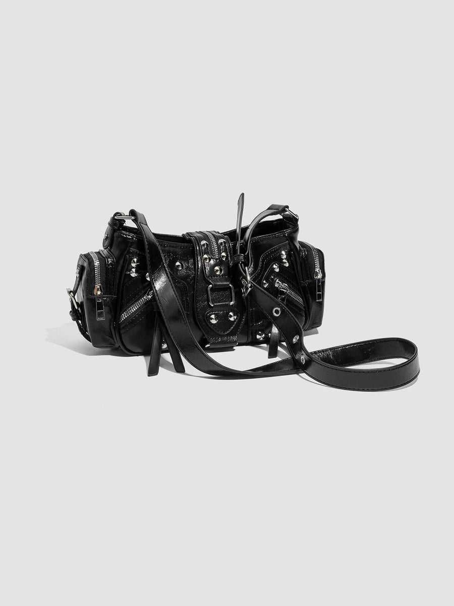 shoulder bag featuring crocodile-embossed in black with PU Leather Imported Size &amp texture