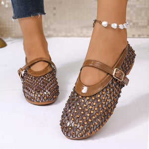 Gold with Sparkling Mesh Mary Jane Sneakers