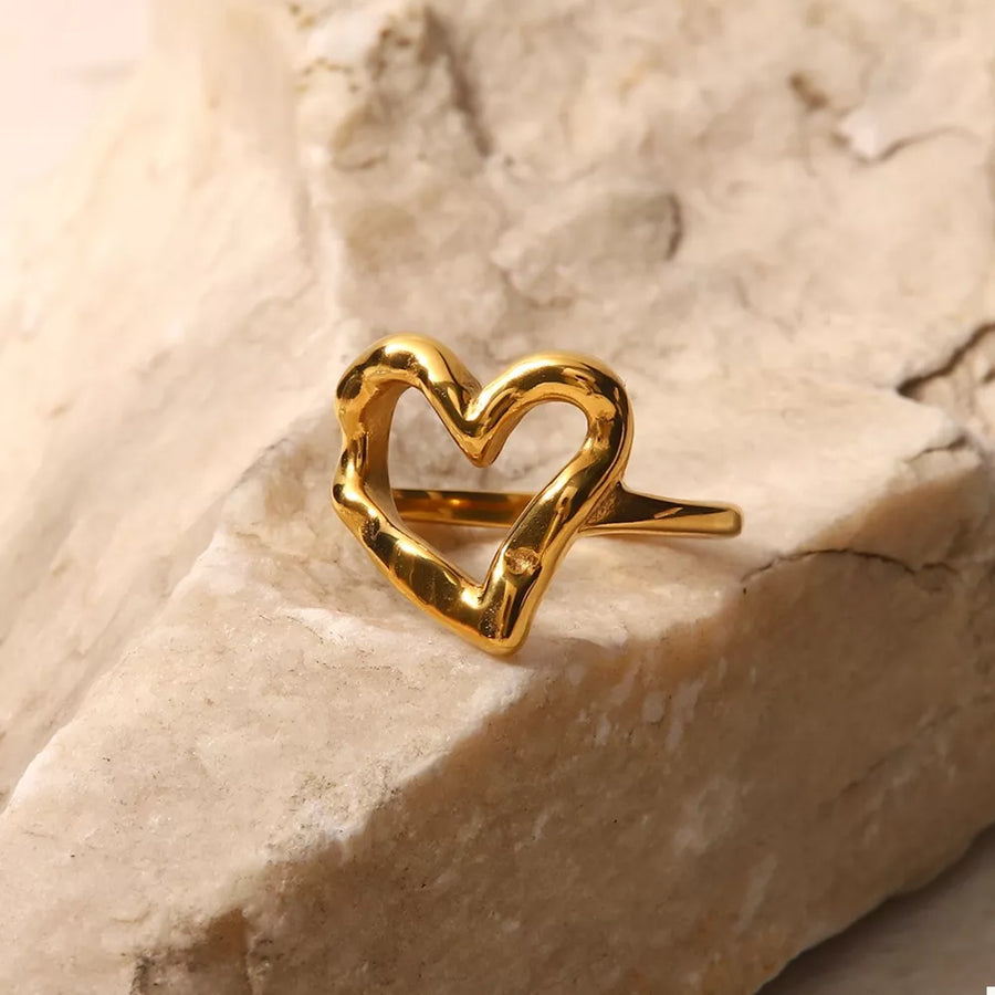 18K Gold-Plated,Stainless Steel Care instructions: Avoid wearing during exercise ring in Gold with fitted silhouette
