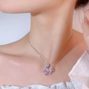 Copper,Zircon,Silver-plated Care instructions: Avoid wearing during exercise, as necklace in pink with delicate silhouette