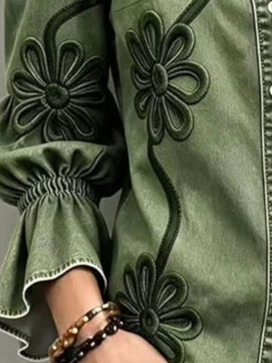 bohemian button-up shirt in brown with collared