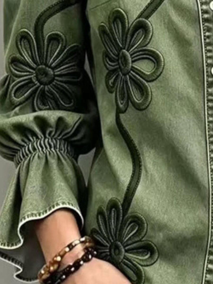 bohemian button-up shirt in brown with collared