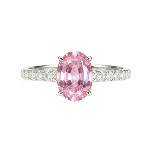 925 Sterling Silver Zircon Ring in silver with oval cut zircon