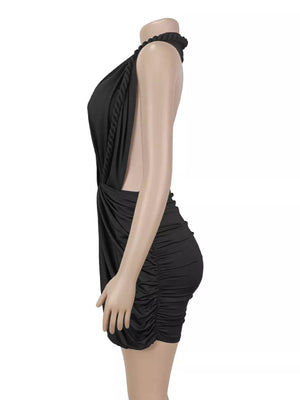 Chocolate mini dress with mini and pullover