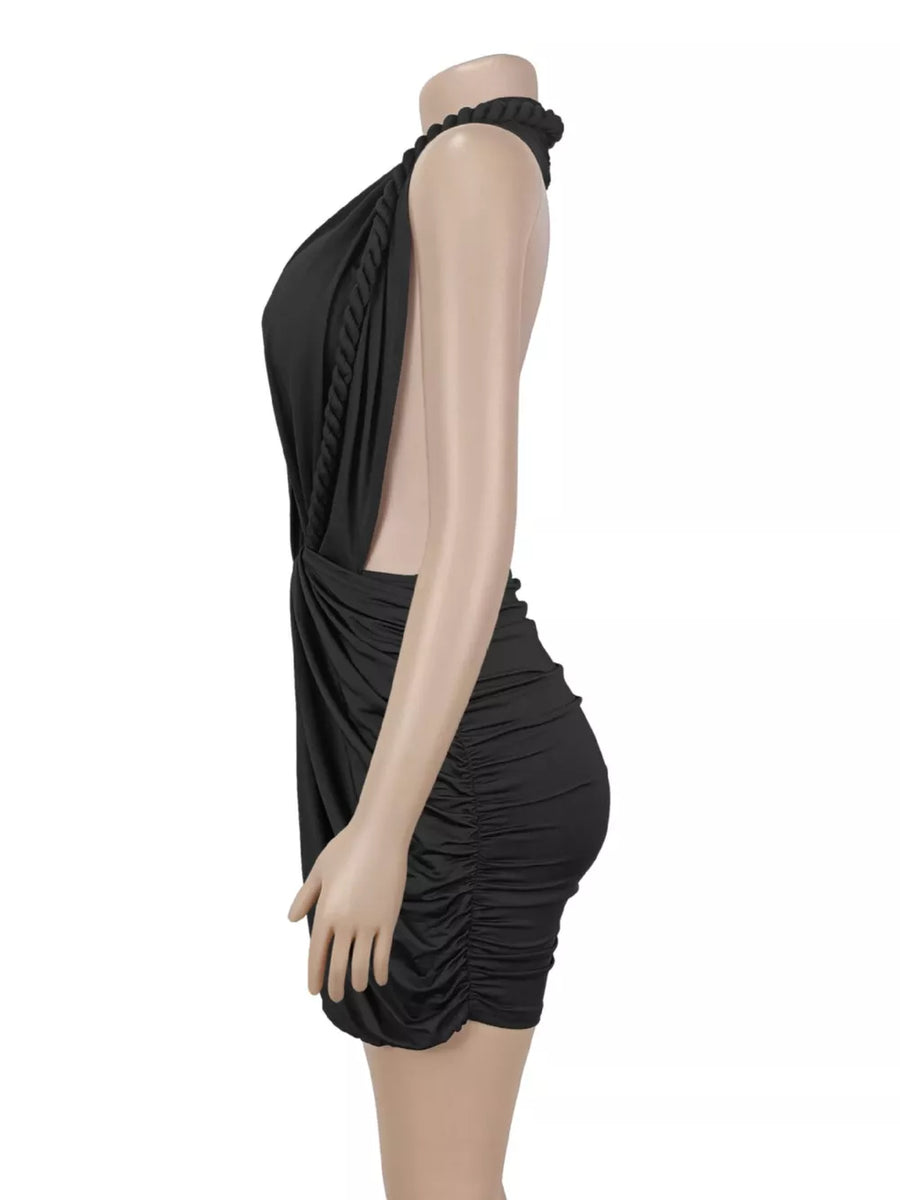 Chocolate mini dress with mini and pullover