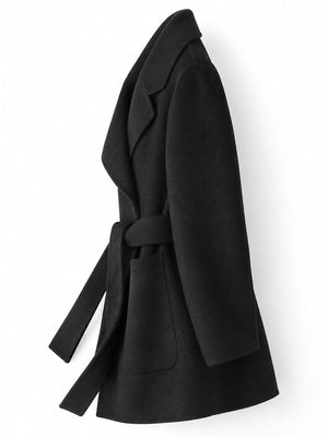 95&amp wool coat in Burgundy with regular silhouette