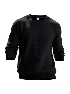 sweatshirt in White with waffle-knit and thermal