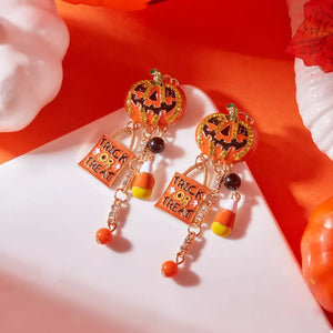 gold earrings with drop and post-back