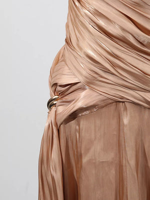 Halter Neck Ruched Maxi Dress option 7