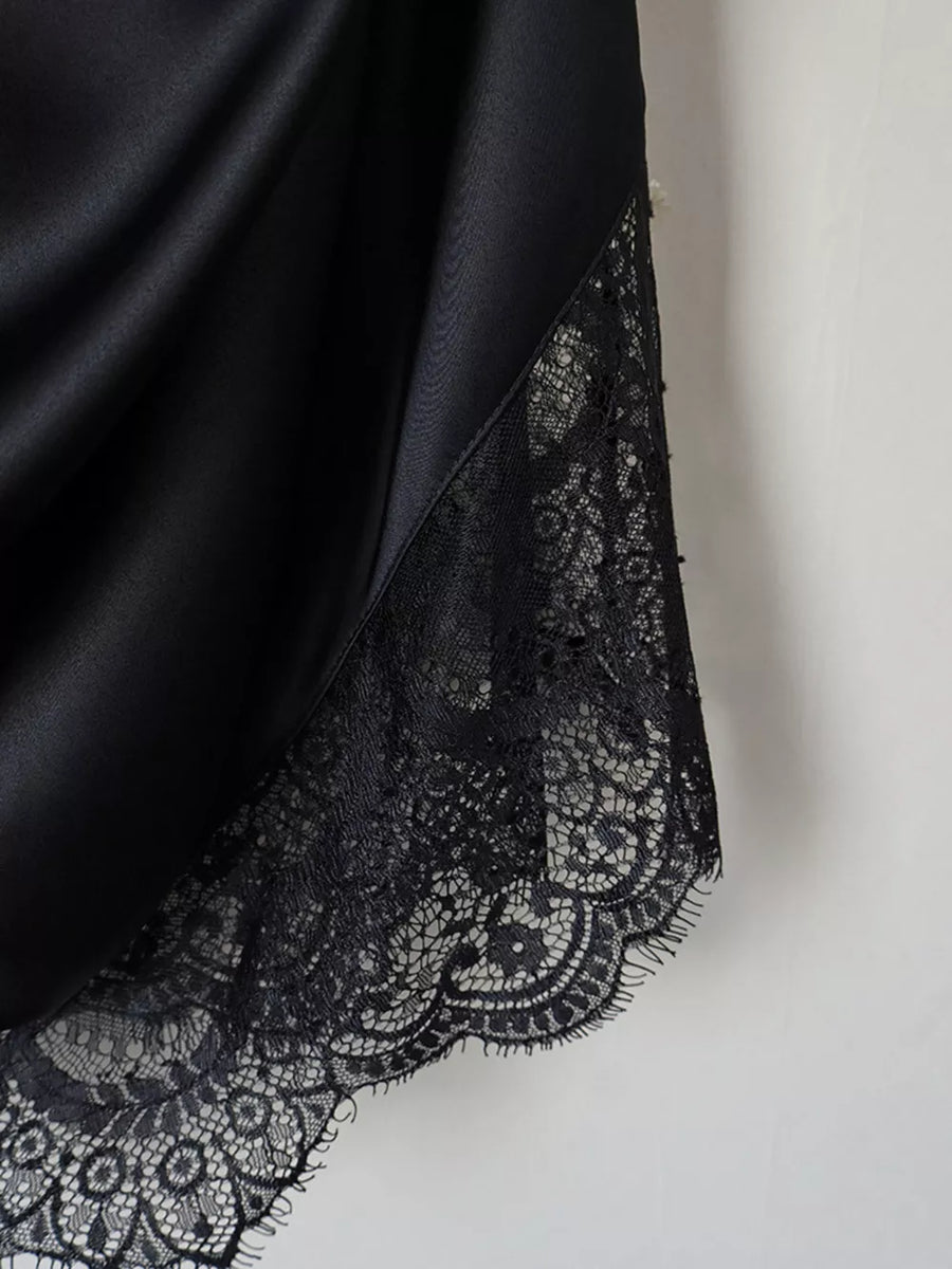black with mini dress with lace 15